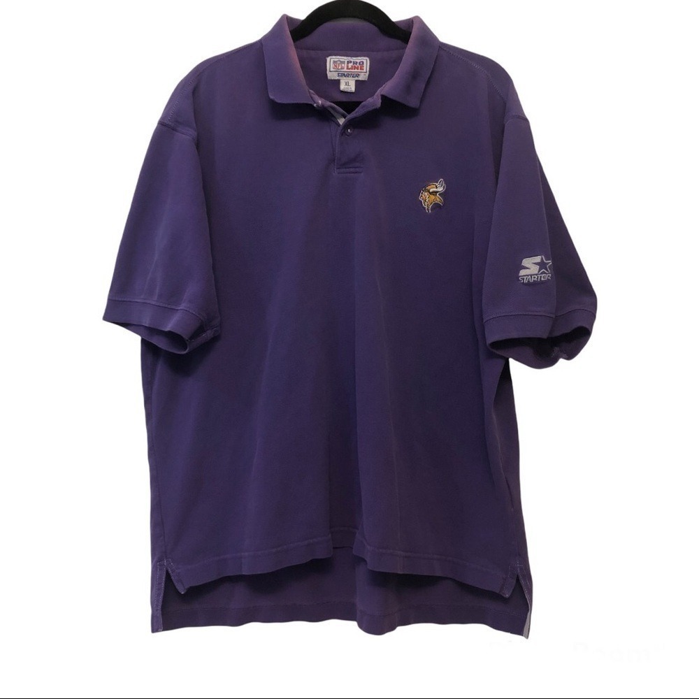 Vintage Starter NFL Pro Line Minnesota Vikings Purple Polo Shirt